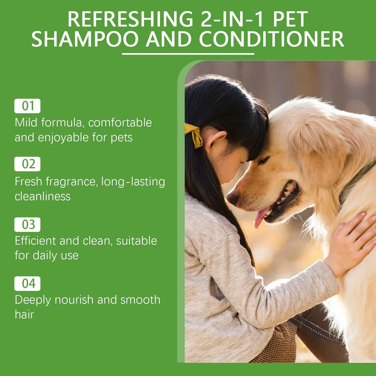 YEGBONG Refreshing 2-In-1 Pet Shampoo And Conditioner Itch Skin Moisturizing Dirt Odor Removal Conditioner Dog Shower Gel